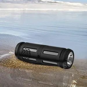 Portable Bluetooth Speaker with LED Flashlight - Black Wireless Audio My Store
