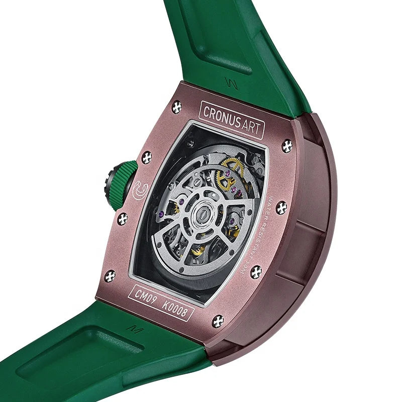 2025 New Luxury Automatic Mechanical Watch for Men - With Transparent Movement and Rubber Strap - Original Watches