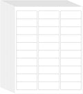 Blank white printable address label sheet with 3 columns and multiple rows