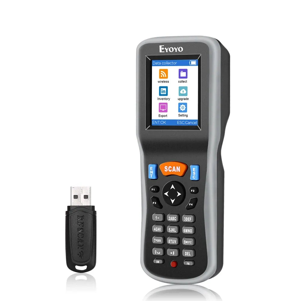 Eyoyo 1D Wireless Barcode Scanner Handheld Data Collector Inventory Counter Scanner Portable Bar Code Reader For Warehouse
