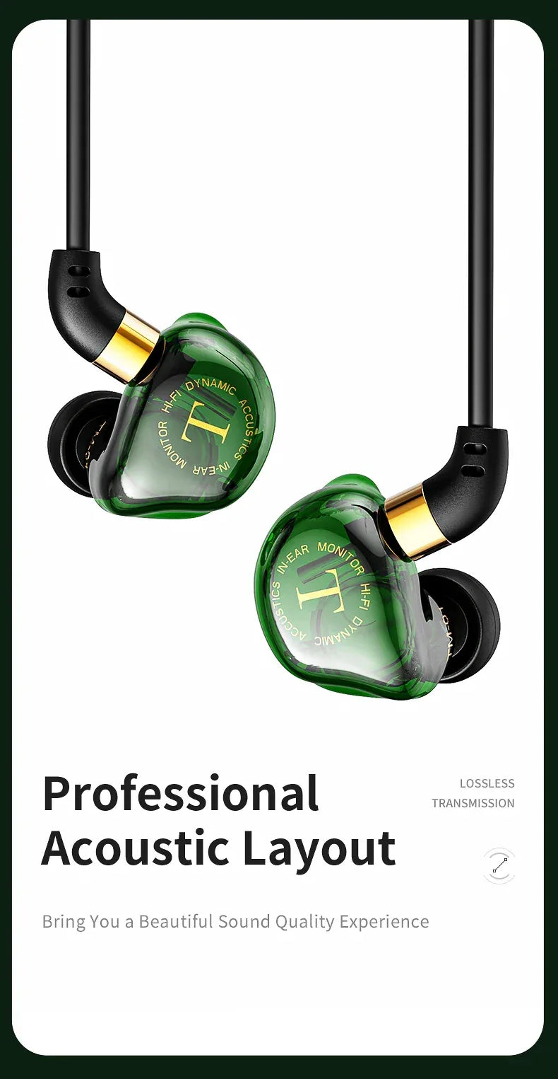 Tidesmit Wired Headphones with Dual Drivers and Bass Stereo - 1 Pair Tidesmit