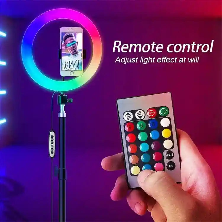 10 Inch Ring Light with Phone Mount - 26 Colors | Tidesmit Tidesmit