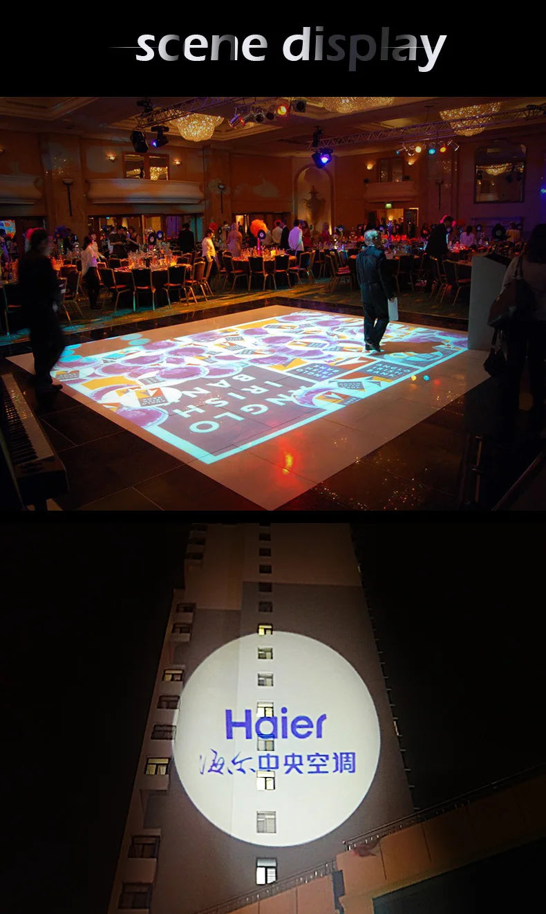 High Power 200W 300W Laser Light Projector ADS Logo Advertising Laser Show Text Customized Gobo Projection for Events