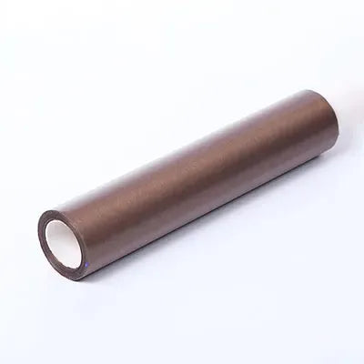 Brown heat-insulation adhesive tape roll, side view with fine textured finish