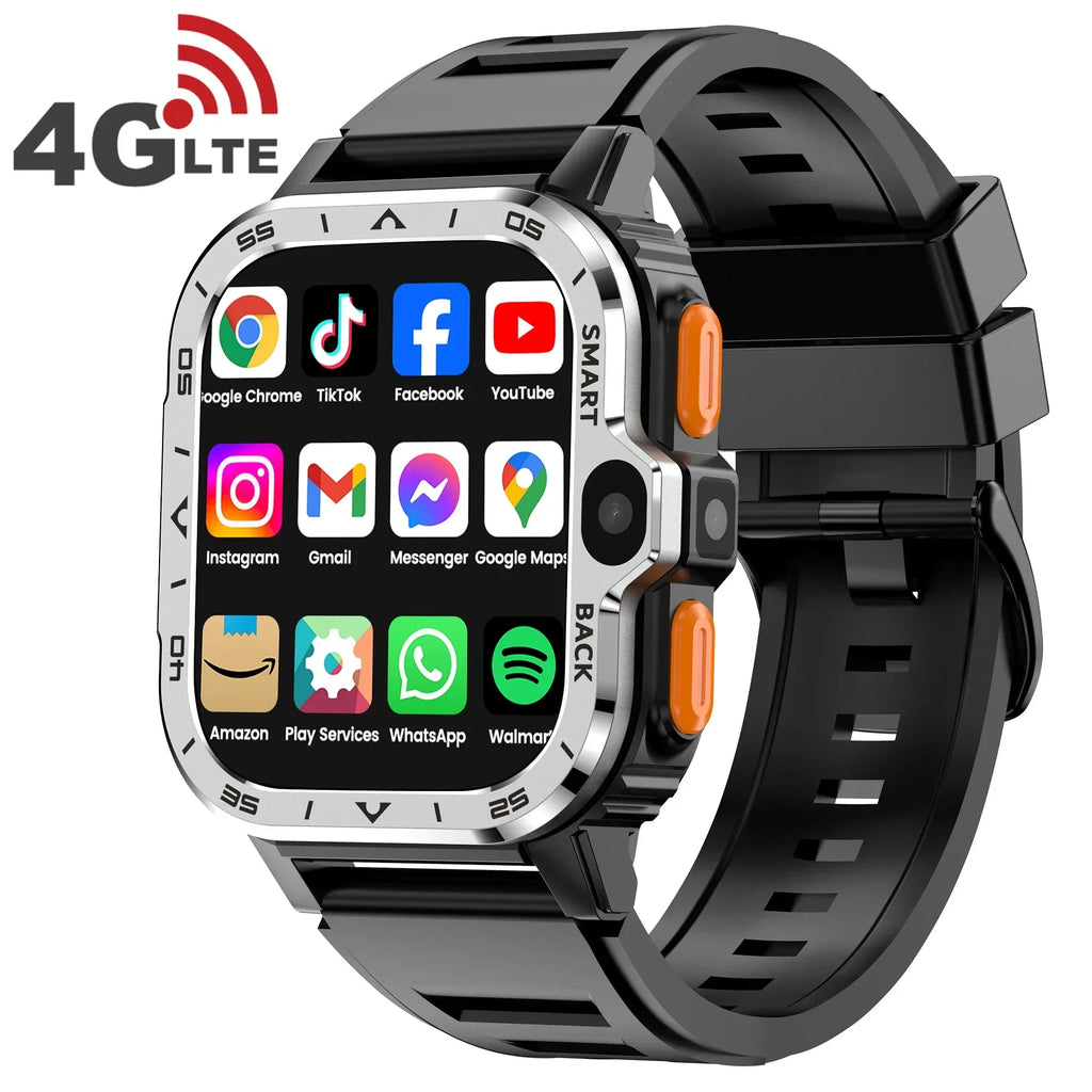 4G Android Smartwatch with Dual Camera, GPS, and Fitness Tracker - Silver My Store