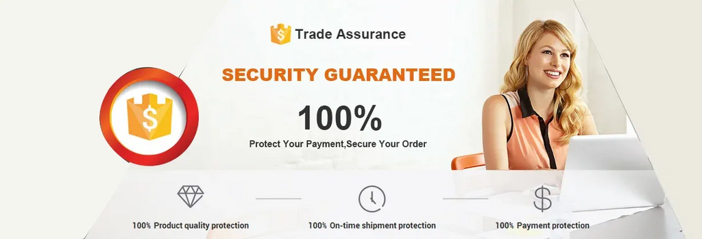 Wireless barcode scanner trade assurance and security guarantee banner