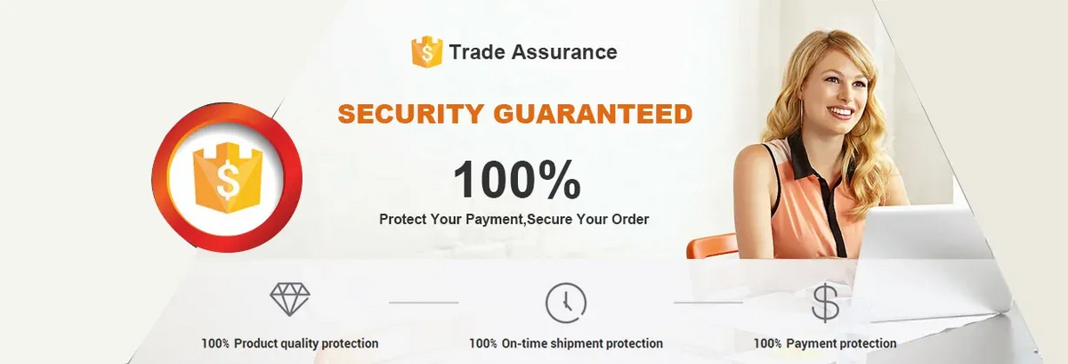 Wireless barcode scanner trade assurance and security guarantee banner