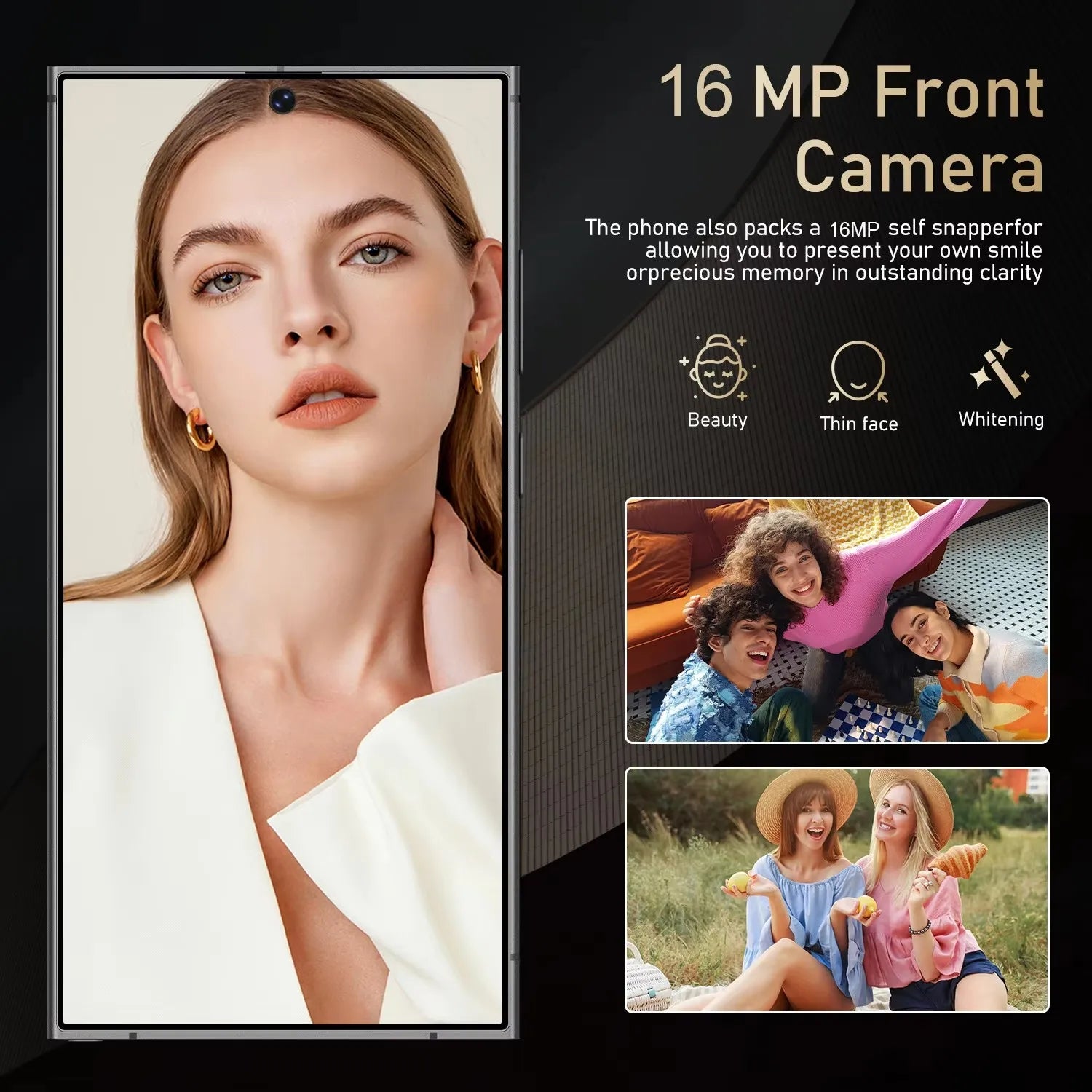 New Arrival S25U Smartphone Android 12.0 1560*720 Fast Charging LTE Mobile Phone 16MP + 24 MP 4500Mah RAM 4G+64GB 128GB ROM