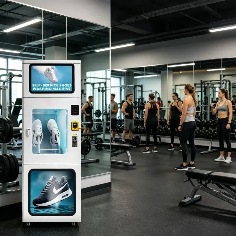Fully Auto Shoe Wash Dry Disinfect Machine Self Service Sneaker Cleaner with Atomization Sterilization for Campus Fitness Center