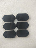 Set of six black replacement film stickers for 3D 4D HIFU beauty machine cartridges on a textured white background.