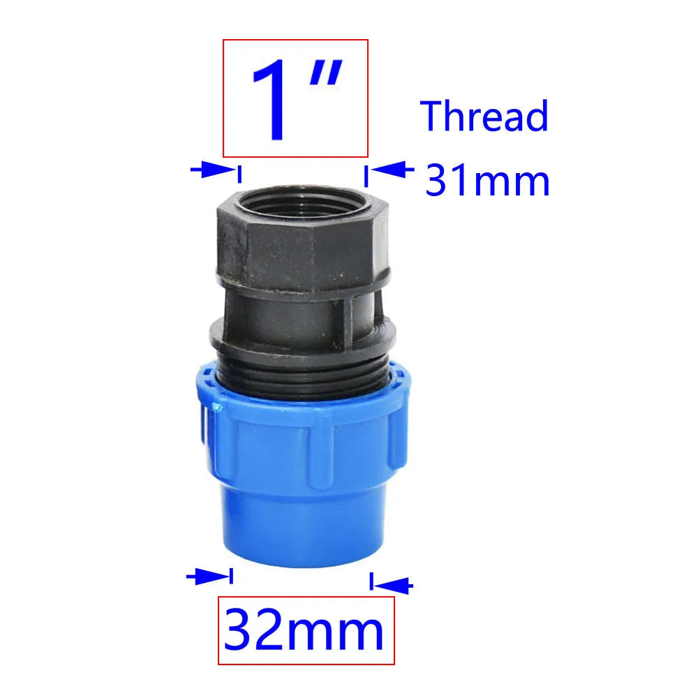 20/25/32/40/50mm PE Tube Quick Connector Elbow Tee Water Splitter Plastic Ball Valve Coupler Farm Irrigation Water Pipe Fittings