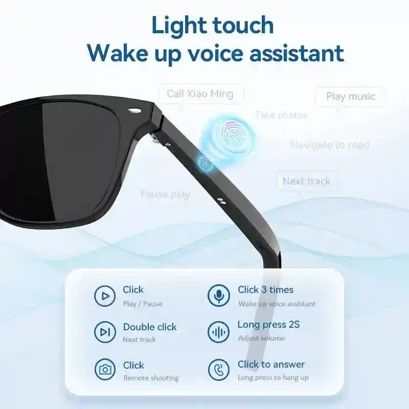 Tidesmit Smart Audio Glasses - Bluetooth 5.3 Hands-Free Headset Tidesmit