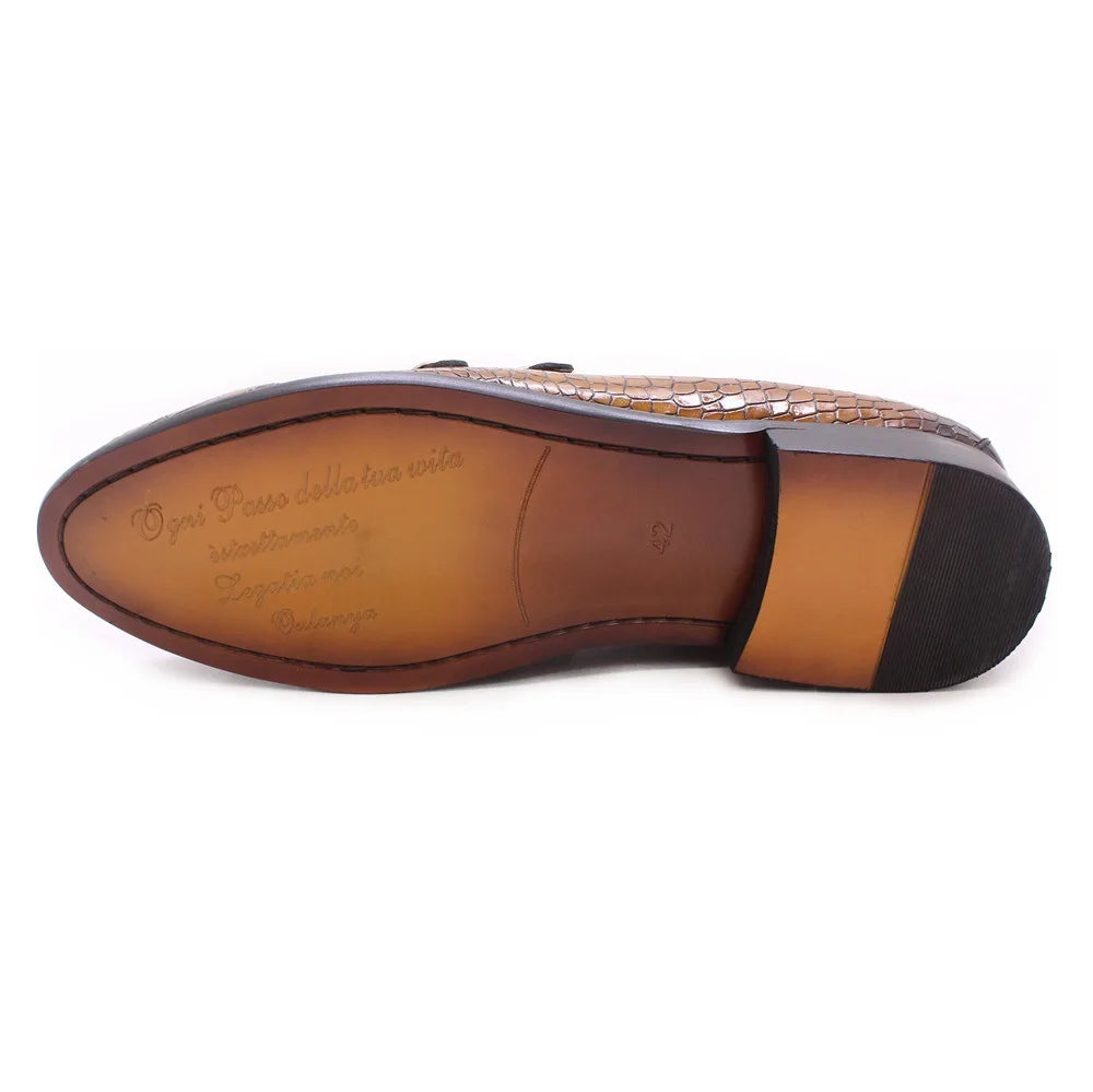 Dropshipping Classic British Men's Dress Shoes Genuine Leather Office Loafers Height Increasing Big Size Fashionable Formal