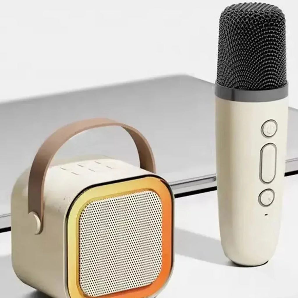 1 Mic K12 Karaoke Machine Bluetooth Speaker Wireless Microphones RGB LED Colorful Lights Ambient Lighting Singing Speaker My Store