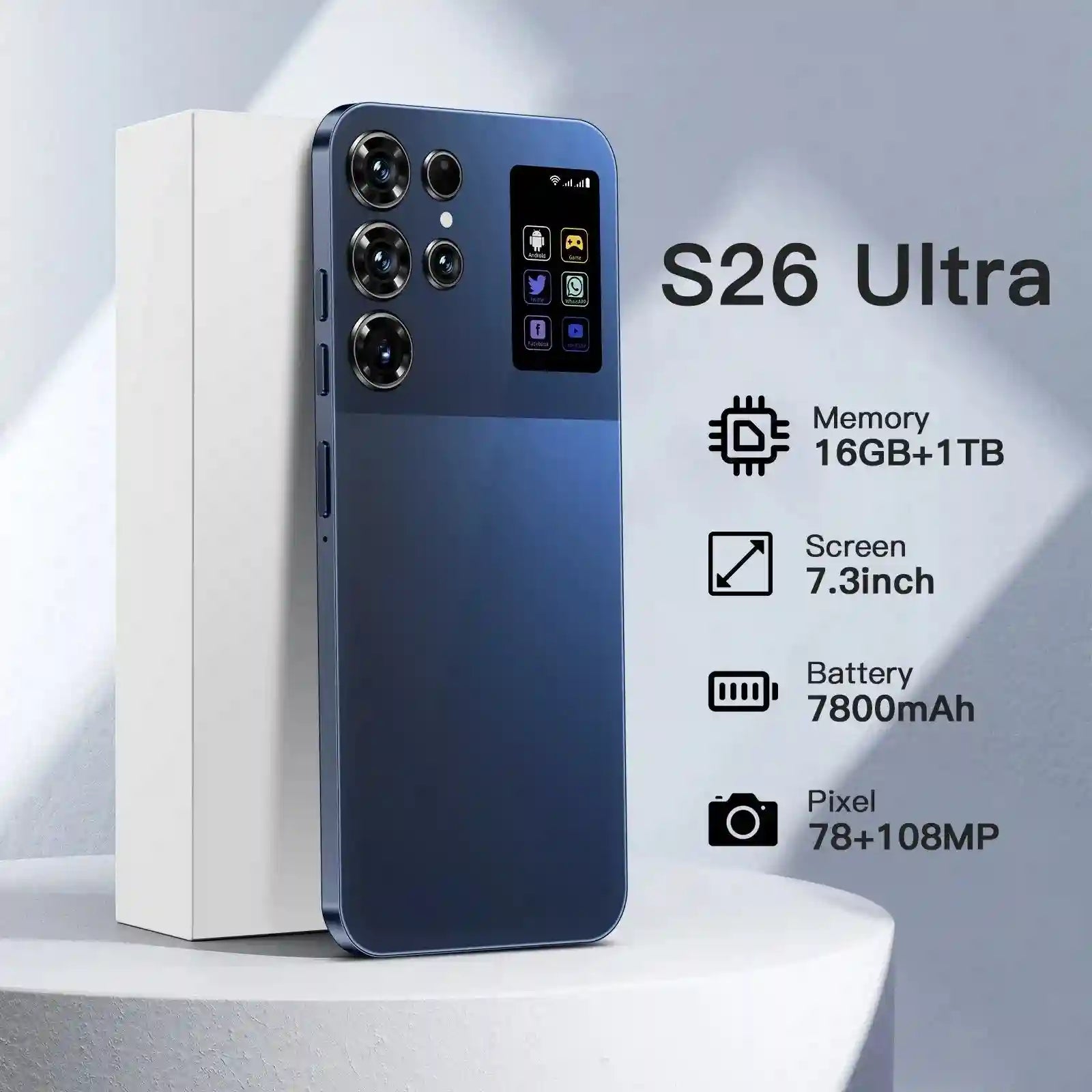 S26 Ultra 5G Smartphone 16GB RAM 1TB Storage - Unlocked Dual SIM Tidesmit
