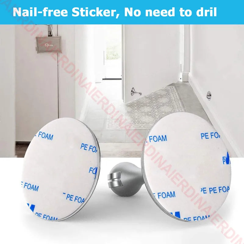 NAIERDI 304 Stainless Steel Door Stopper,Magnetic Door Stop,Door Catch,Nail-free Screws for Stronger Mount,Furniture Hardware
