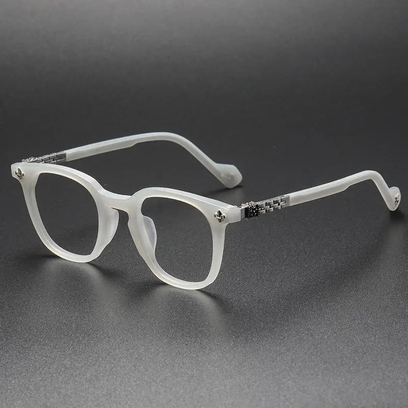 9681 Designer Brand Luxury Eyeglasses Montura Gafas Retail Eyewear Frames with Titanium and AC Lens Printed Pattern
