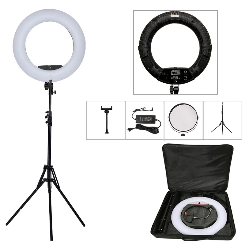 18-Inch LED Ring Light Kit - Adjustable Studio Content Creation Lighting Tidesmit