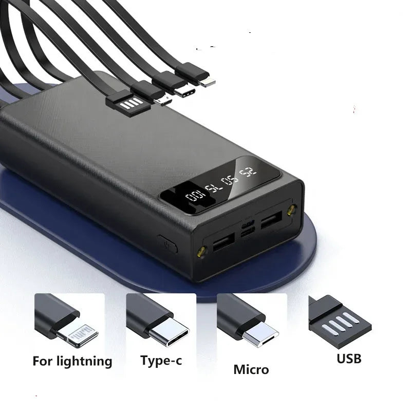 Tidesmit 10000mAh Portable Charger with Built-in USB-C Cable & LED Display Tidesmit