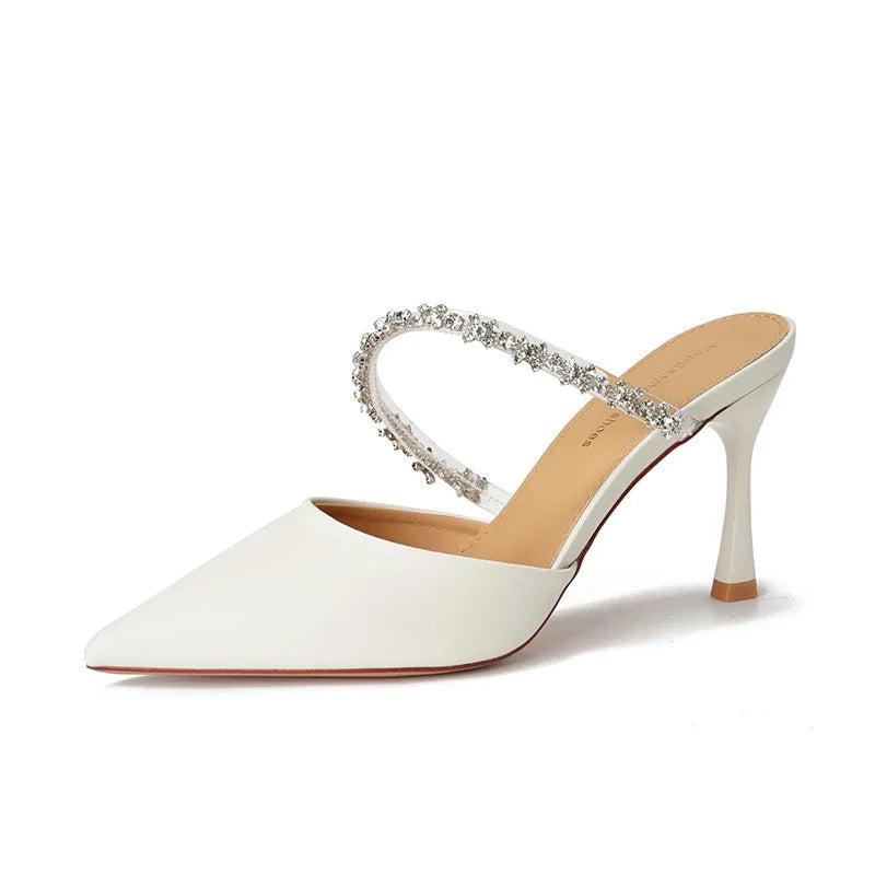 Women's Solid High Heels Stiletto Heel Pointed Toe French Elegant Versatile Sandals