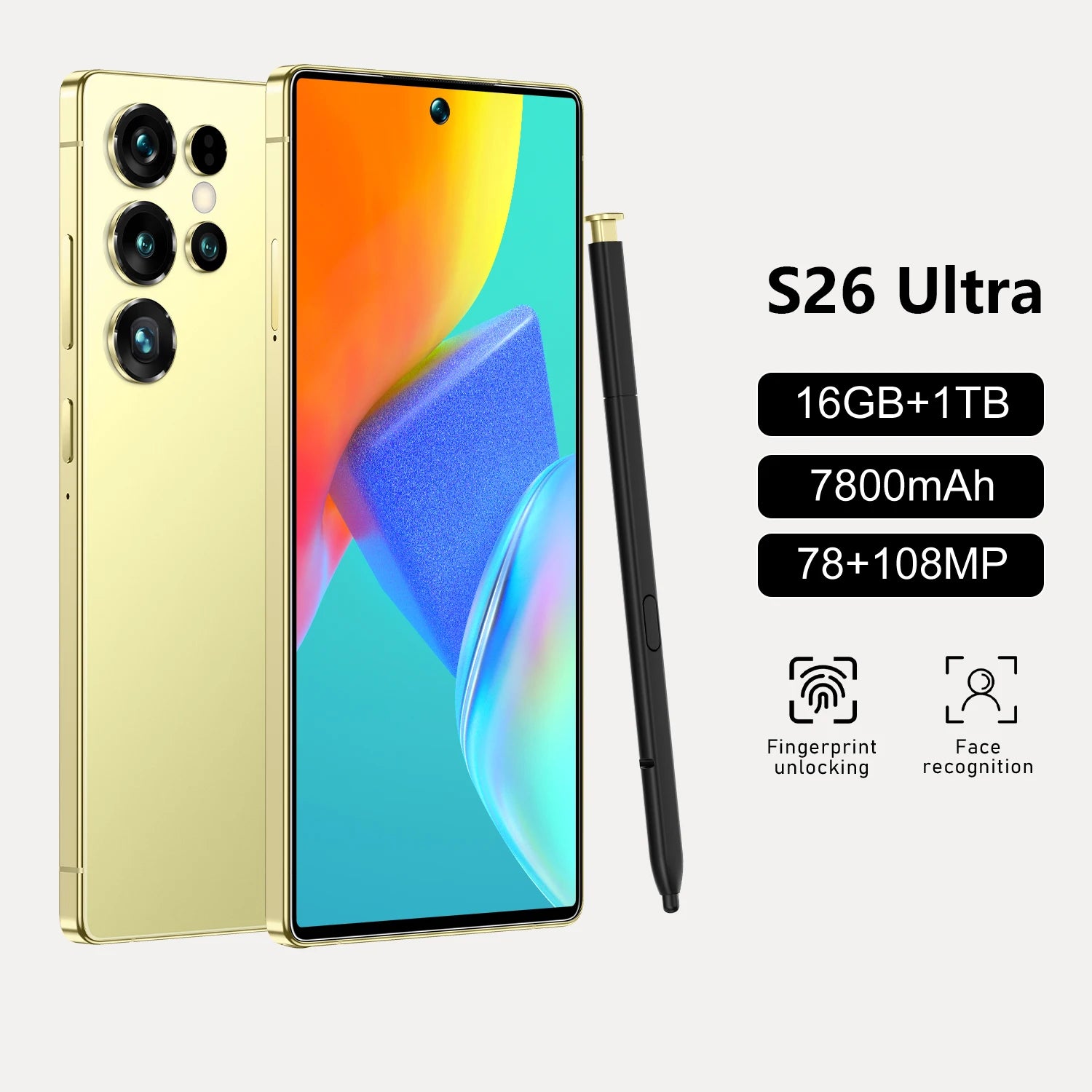 S26 Ultra 5G Smartphone, 1TB Storage, 16GB RAM, Dual SIM Tidesmit