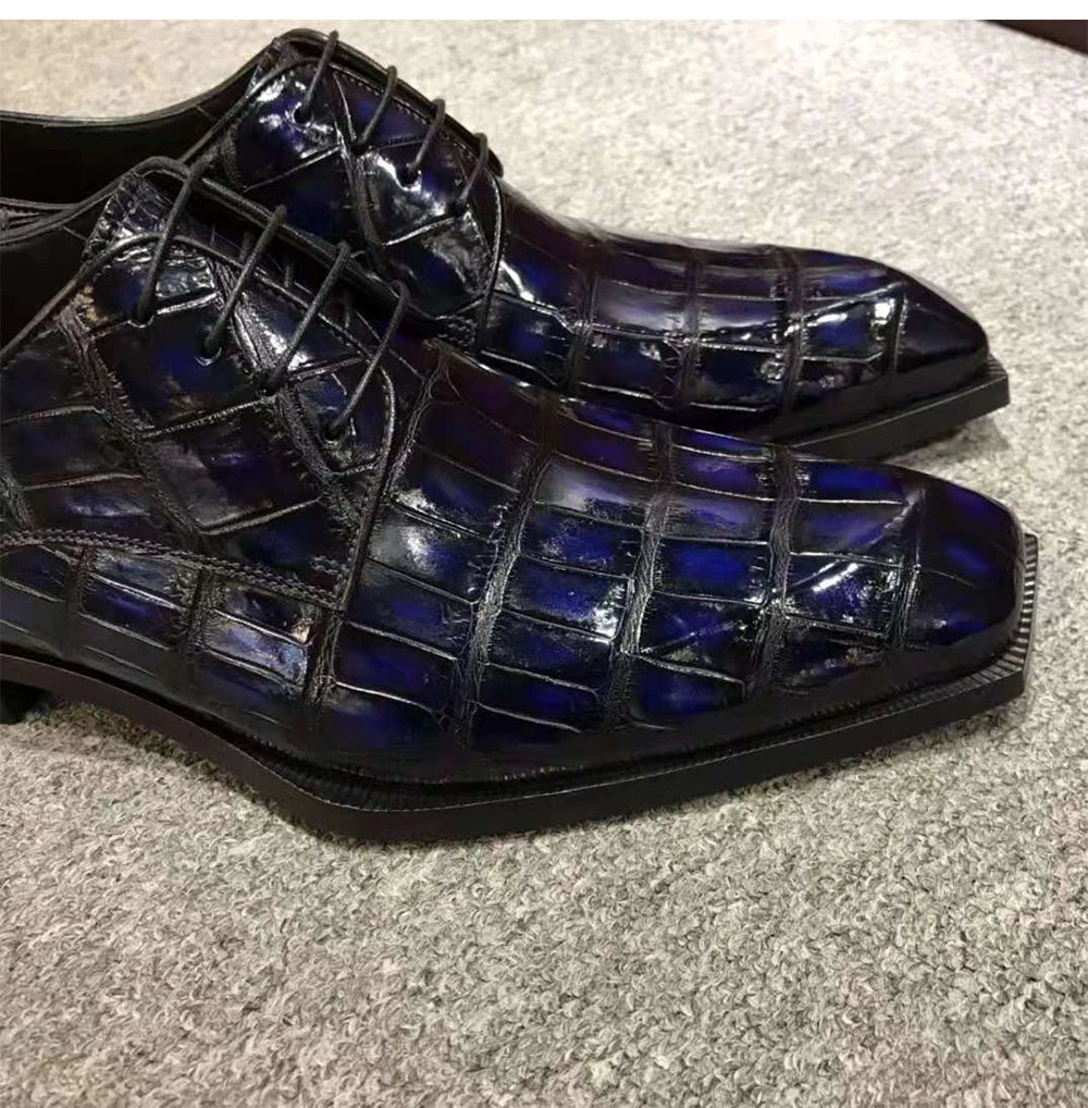 Goodyear Italian crocodile Leather Purple Shoes Men Luxury Business Men Shoe Official Footwear Top Quality Formal Men's Shoes