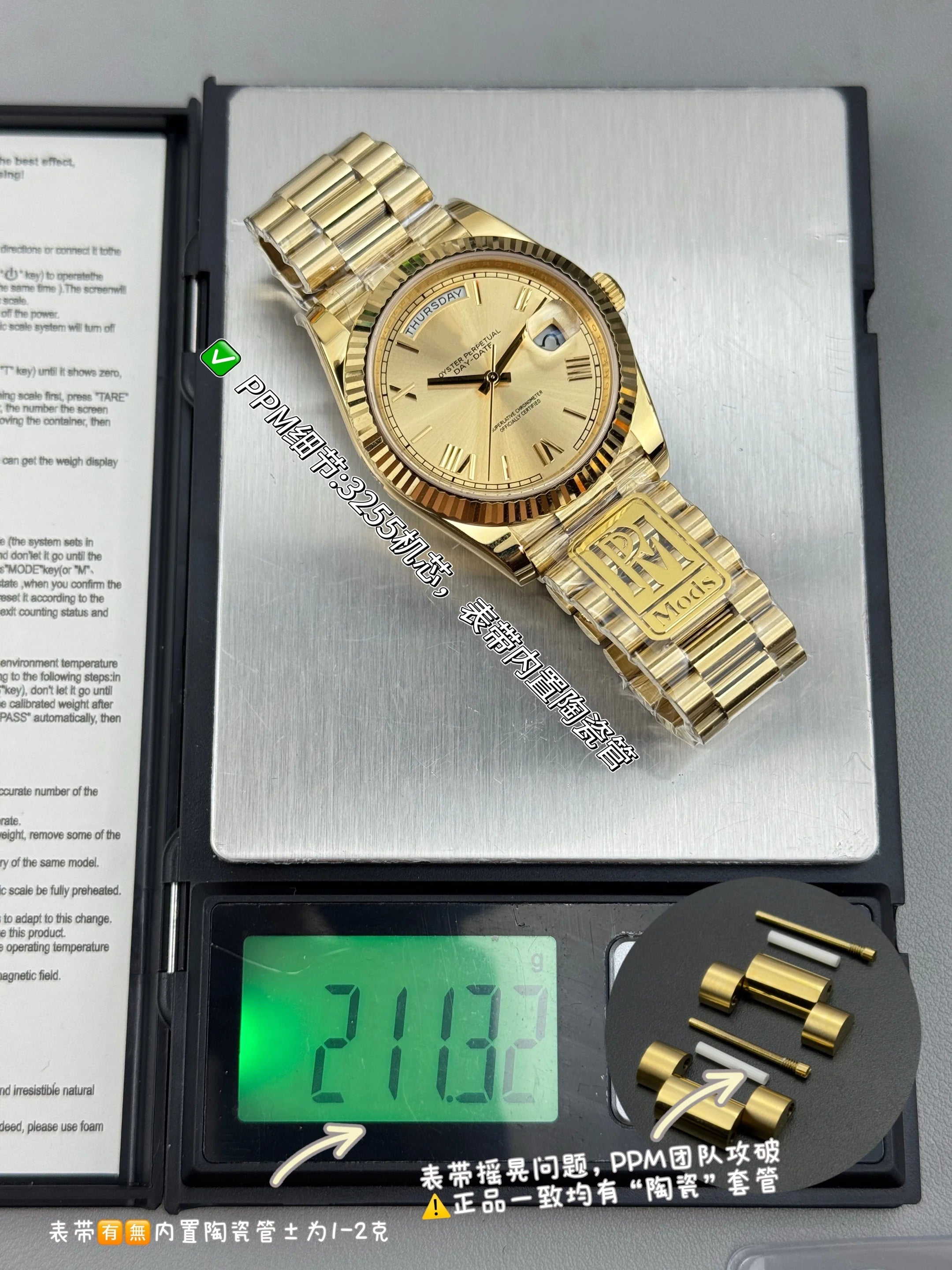 Super Quality Waterproof Mechanical Watch 41mm PPM Factory 904L Steel 3255 Movement 228238 Weighted 208g Green Watch President