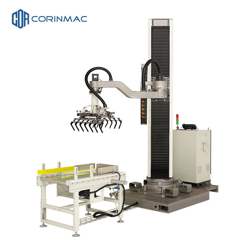 CORINMAC Automatic Pneumatic Robot Pallet Gripper Glue Dispensing Palletizer with Paper Packaging Programming & Price