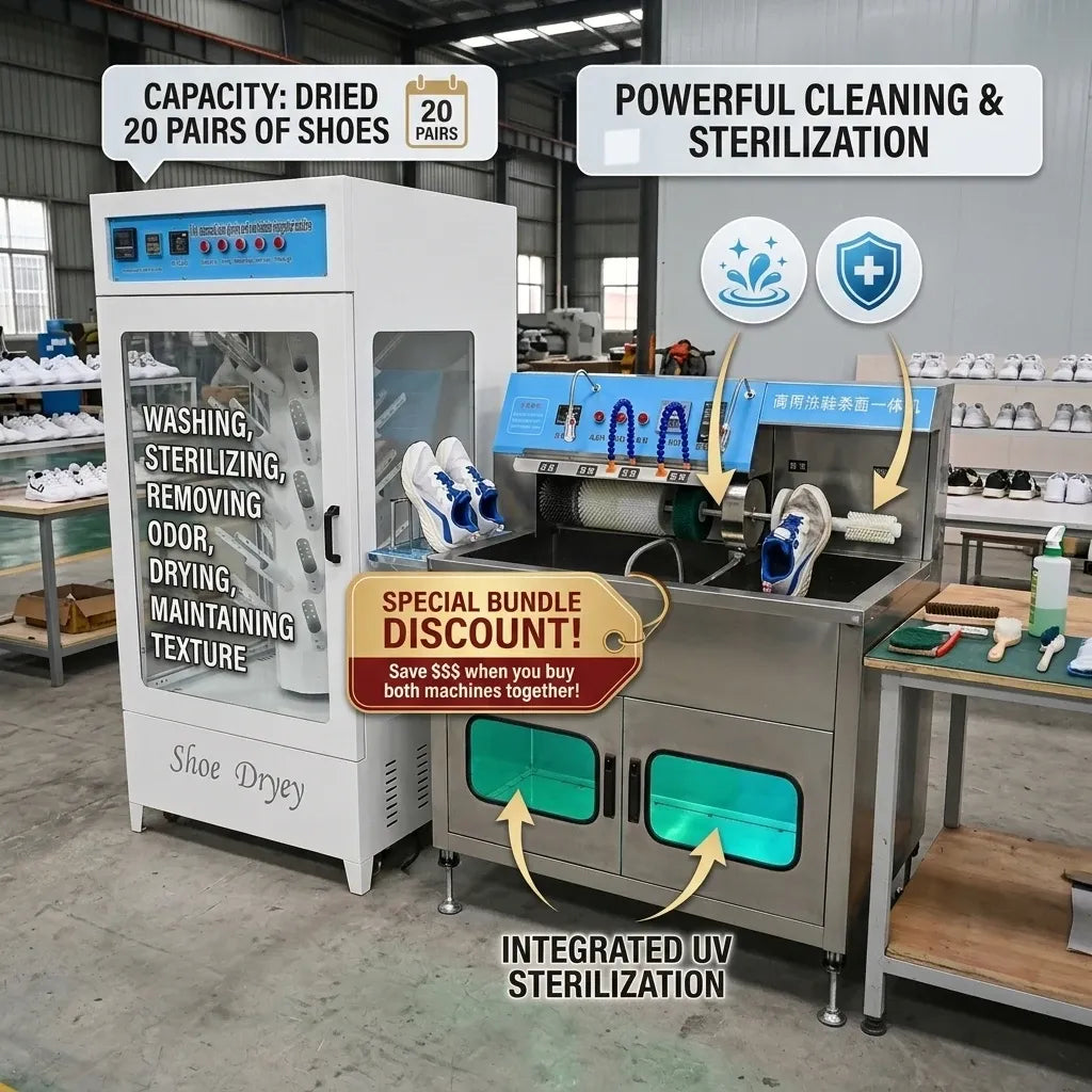 Semi Automatic Commercial Laundry Shoe Washer and Dryer Combo Electric Shoes Washing Drying Equipment for Business