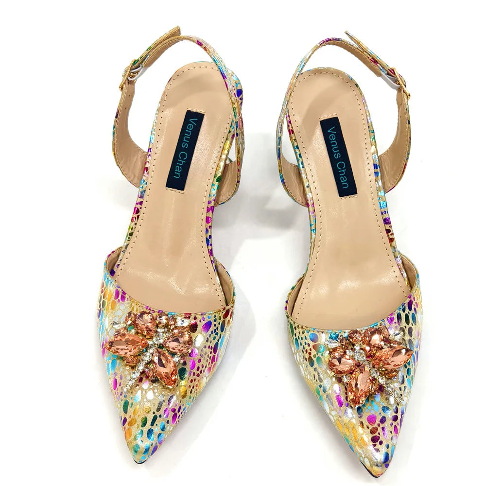 Shein Bestseller Women's Shoes and Bags Set: Pointed-toe Heeled Pumps with an Unconventional Shoulder Bag and Tote