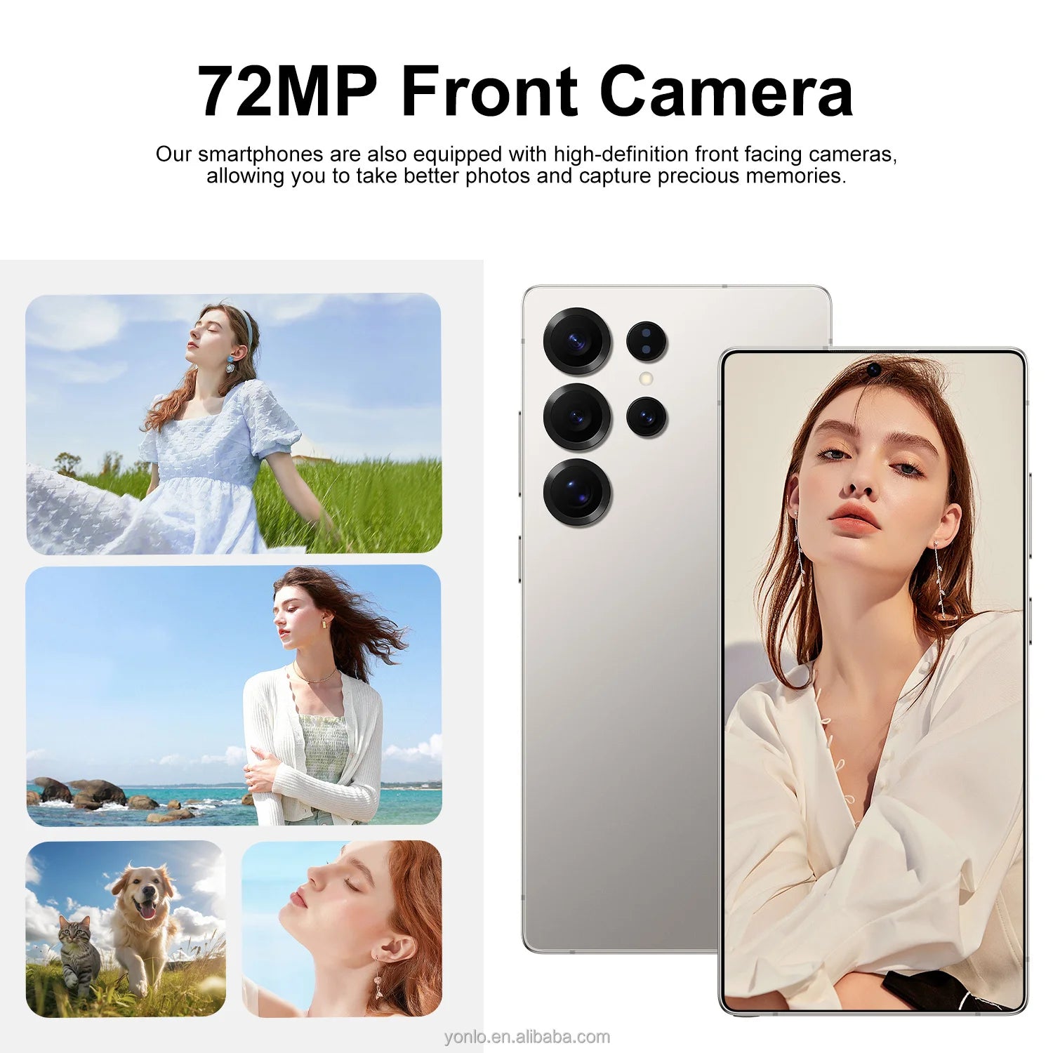 S26 Ultra 5G Android smartphone featuring a 7.3 inch screen, 16GB RAM, 1TB storage, and deca core processor.