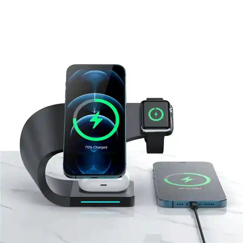 4-in-1 Magnetic Wireless Charging Station | Fast Qi Multi-Device Stand Tidesmit