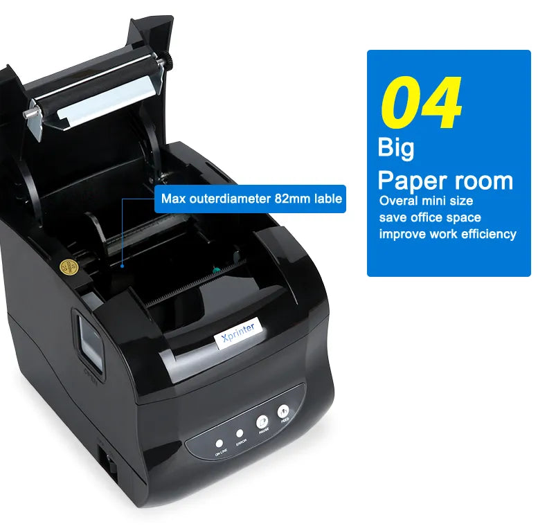 New Xprinter XP-365B Printer 80mm Thermal Barcode Price Printer Launch Thermal Printer USB or Bluetooth Interface Ticket Printer