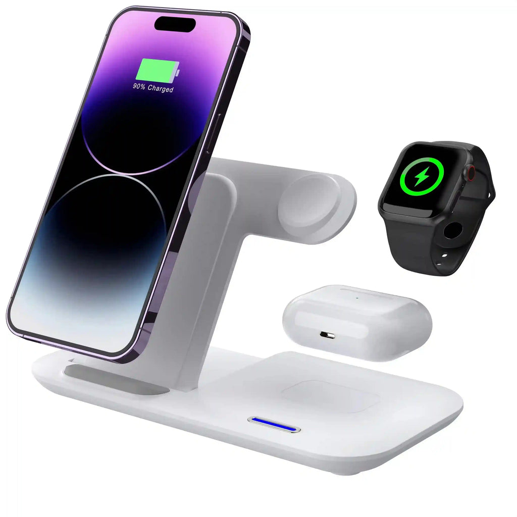 3-in-1 Foldable Wireless Charger - Qi Certified Fast Charging Station Tidesmit