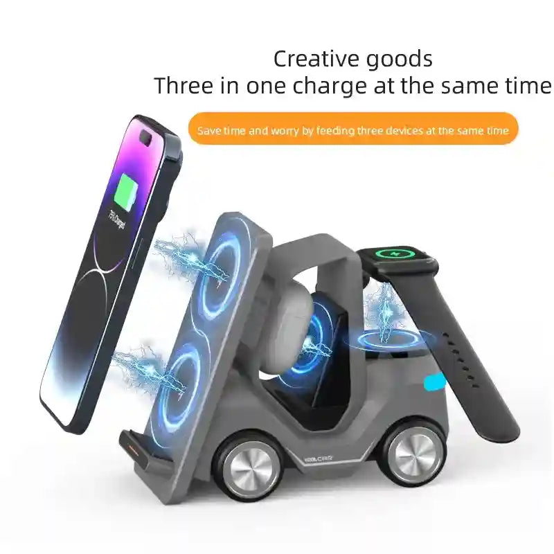 3-in-1 Wireless Charger 15W Station | Qi Certified Fast Charging Pad Tidesmit