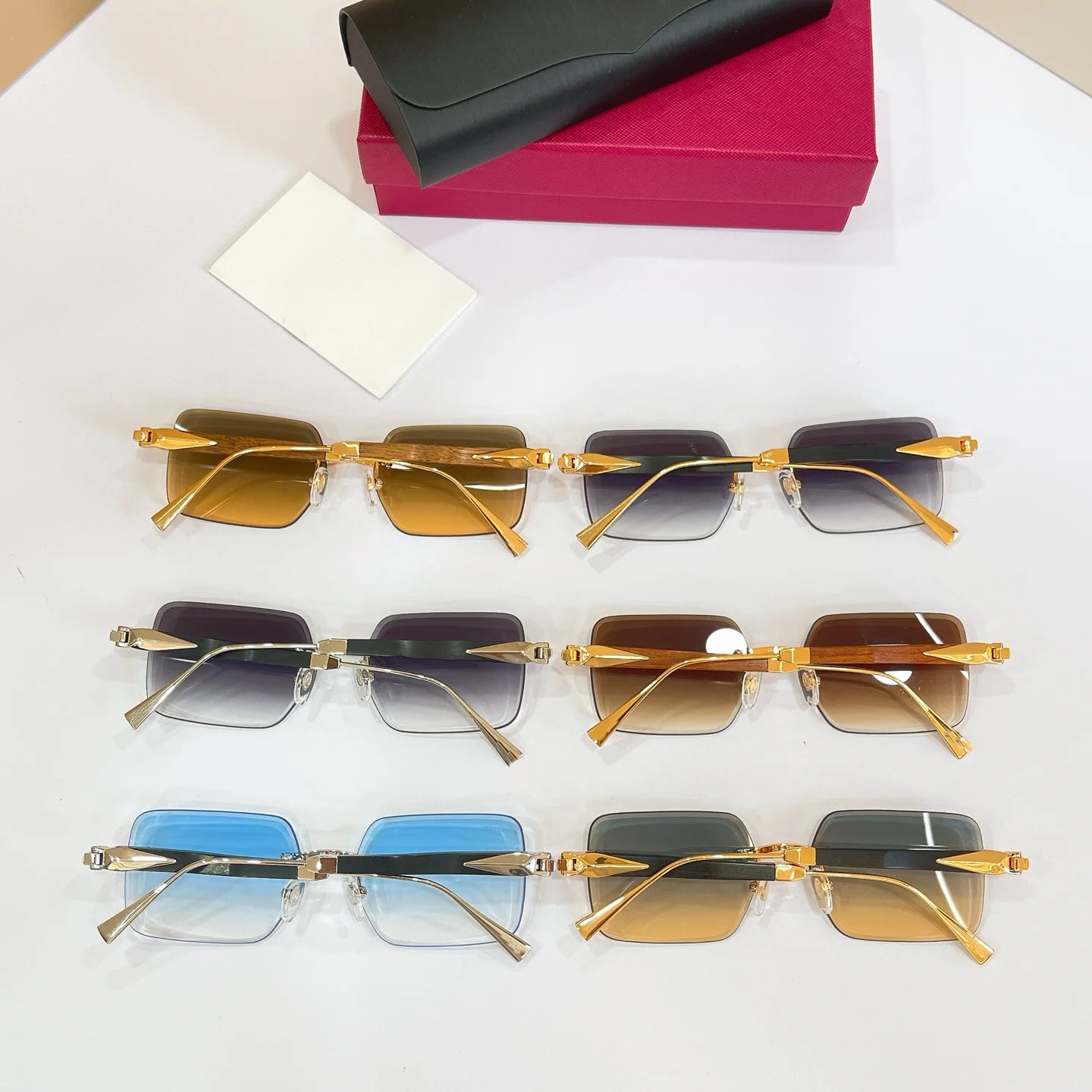 High-quality Luxury Designer Sunglasses-Polarized Lenses Rimless Frame-Light Weight Comfortable for Unisex Use-Trendy Logo