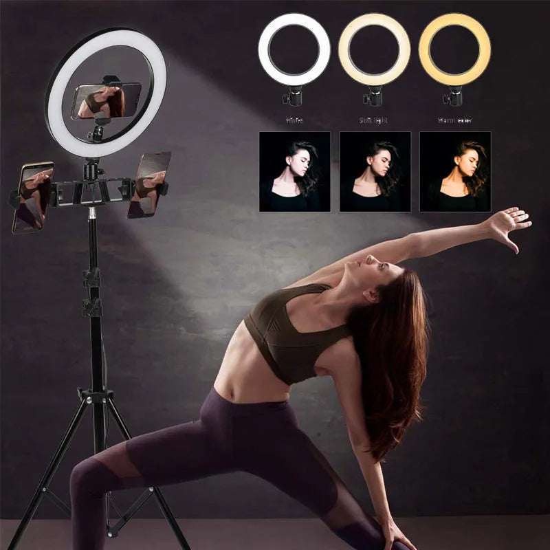 10 Inch LED Ring Light with Tripod Stand for Professional Video Lighting Tidesmit