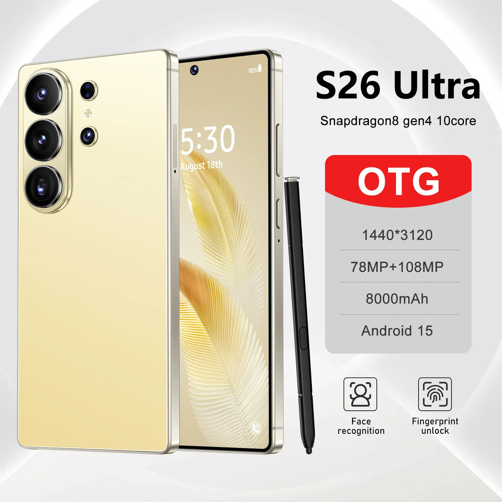 S26 ultra mobile phone Smartphones and Mobile Phones high-definition  The phone runs smoothly Clear screen display