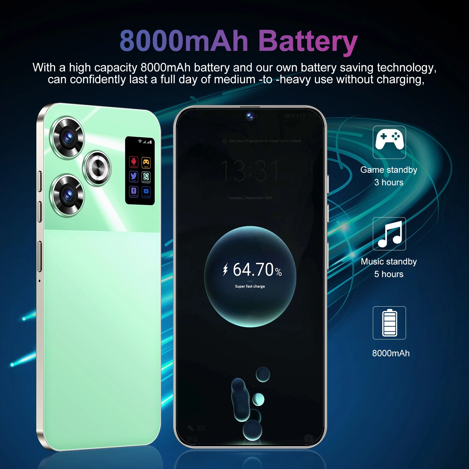 S25 Ultra 5G Smartphone 1TB 16GB RAM AMOLED Display - Green Tidesmit