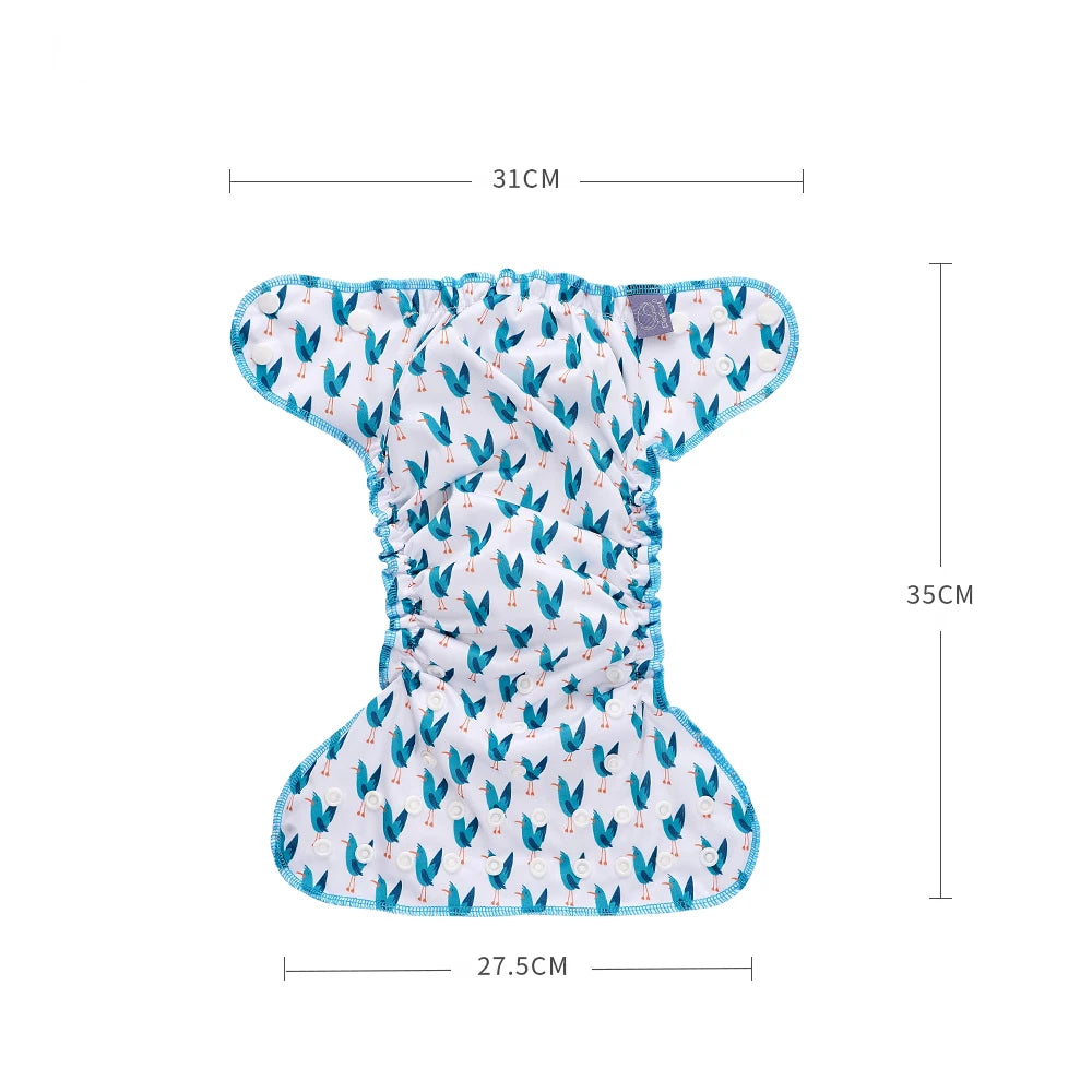 HappyFlute Heavy Wetter AI2 Snap Insert Bamboo Cotton&Velour OS Baby Napp 1Pcs Pack Waterproof Night Diaper