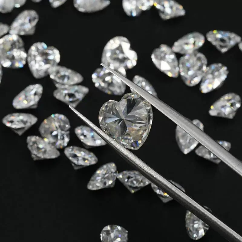 D E F White Lab Grown Diamonds Heart Shaped Loose Diamonds IGI Certified 0.5CT 1CT 2CT 3CT 4CT Diamond