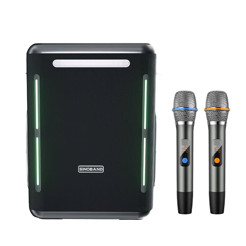 Portable Bluetooth Speaker with Wireless Microphone & RGB - Black My Store