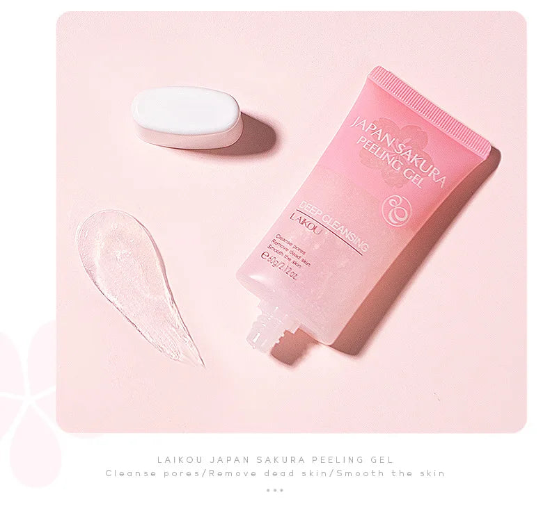 Sakura Exfoliating Face Scrub Gel - Deep Pore Cleanser for Smooth Skin Scrubs Treatments Tidesmit