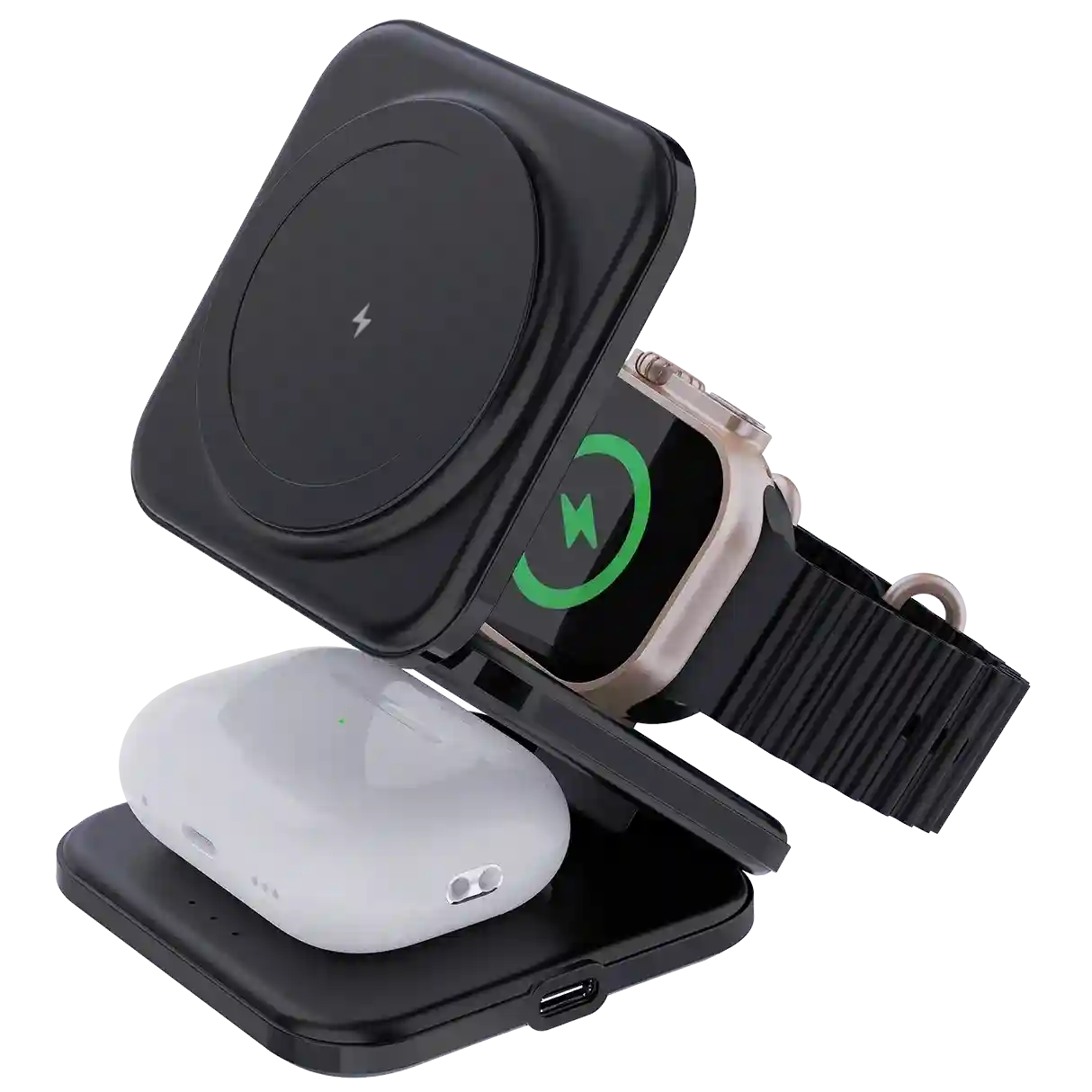 3-in-1 Magnetic Wireless Charger for iPhone - Foldable MagSafe Compatible Tidesmit