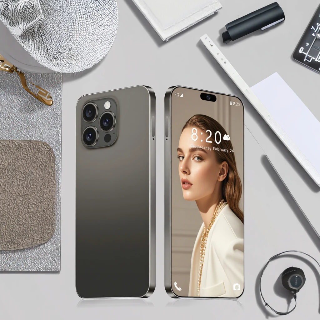 2025 I16 Pro Max Smart Android 13 Mobile Phone 7.3" HD Screen Deca Core CPU 5G 16GB+1TB 144Hz 108MP 65W Quick German French