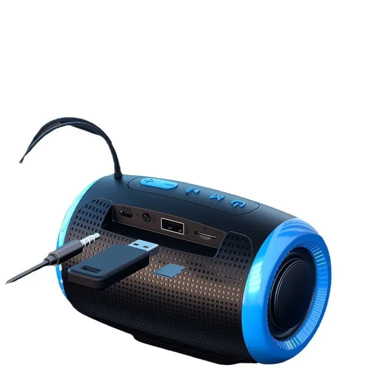 Portable Bluetooth Speaker with RGB Lights – Waterproof Wireless Audio Blue My Store
