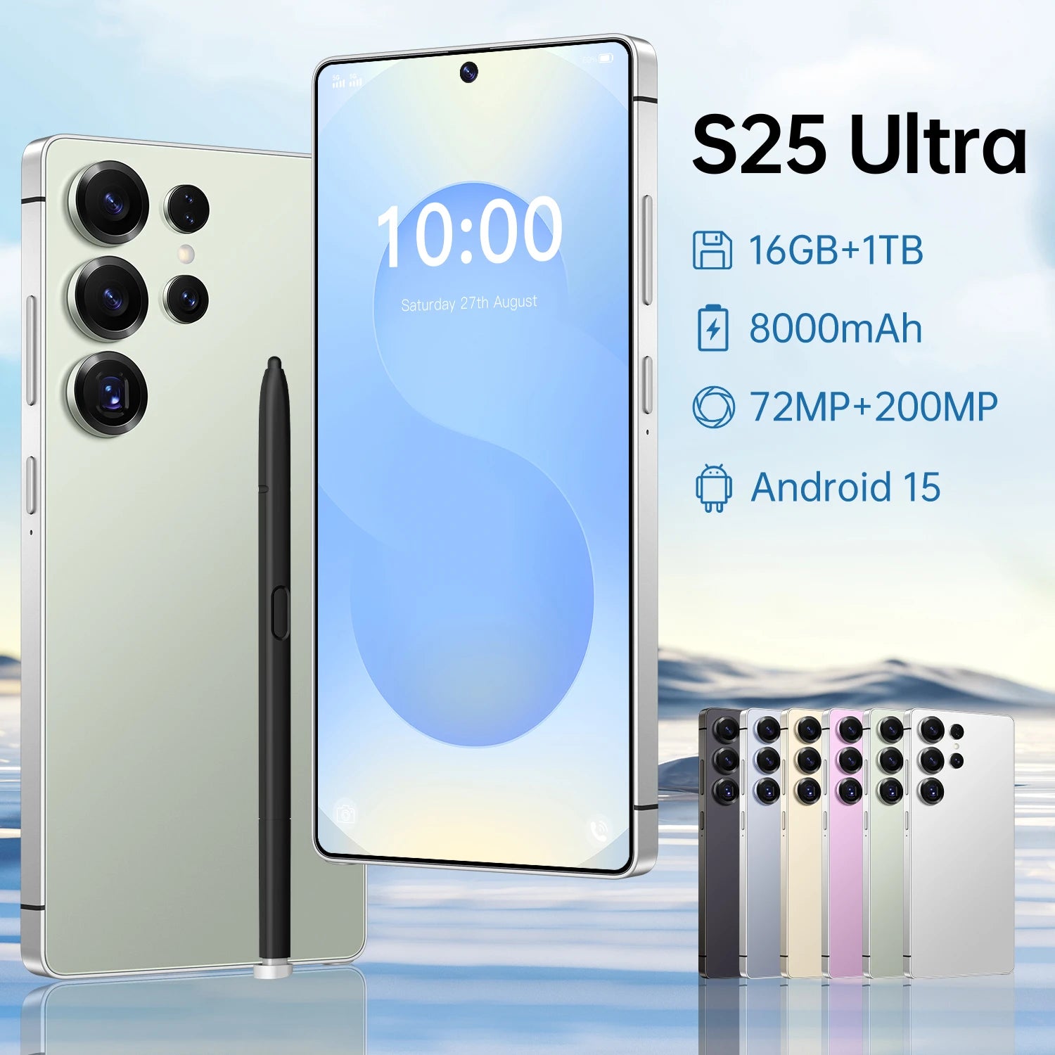 Unlocked 5G Smartphone 16GB RAM 1TB Storage 108MP Camera Green 16g 1TB Tidesmit
