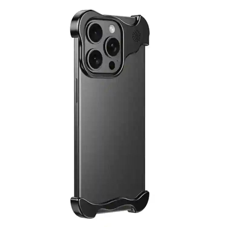 iPhone 16 Metal Case with Screen Protector - Aluminum Alloy Protection Black PVC box Tidesmit