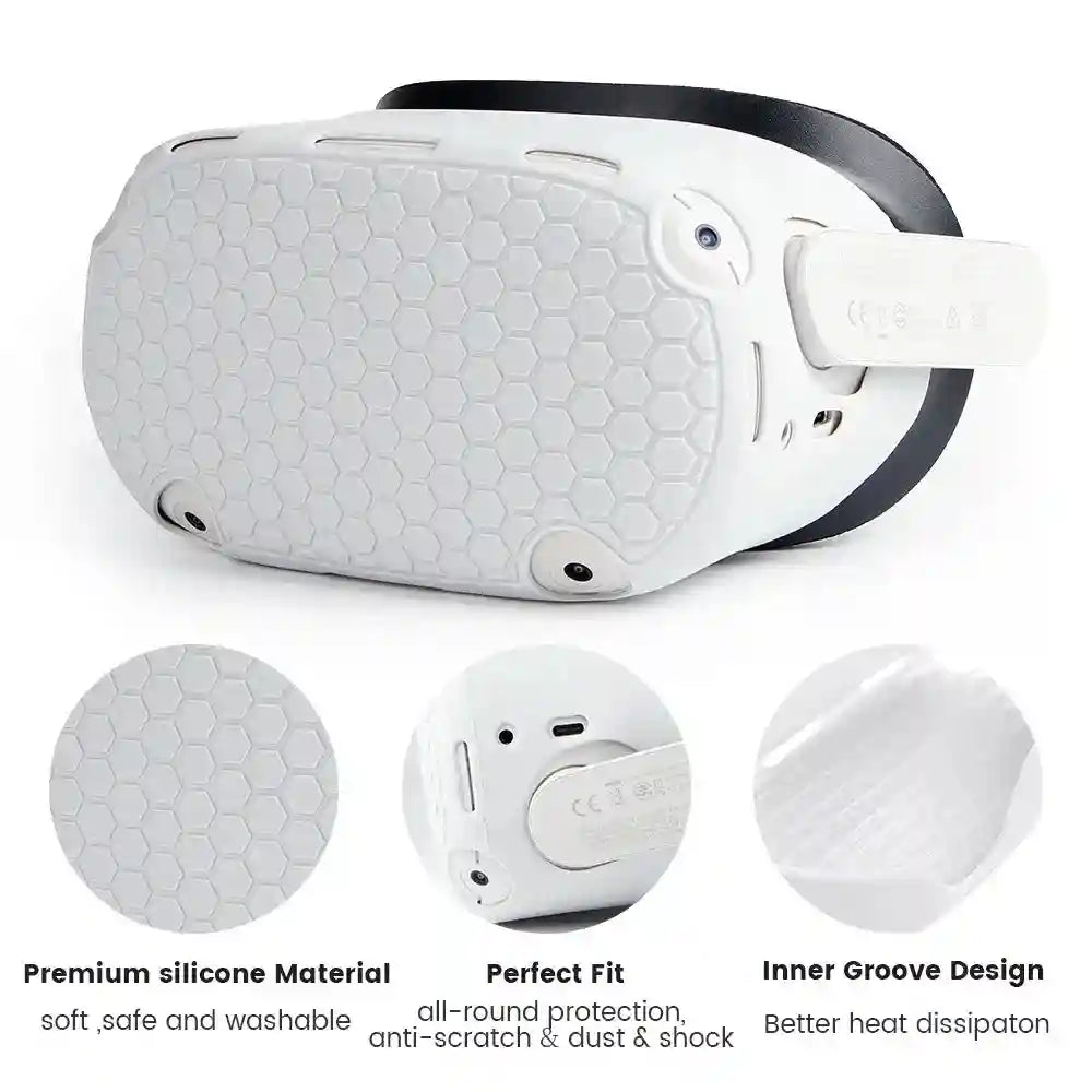 Oculus Quest 2 Silicone Protective Case – Scratch-Proof Gray VR Cover Tidesmit
