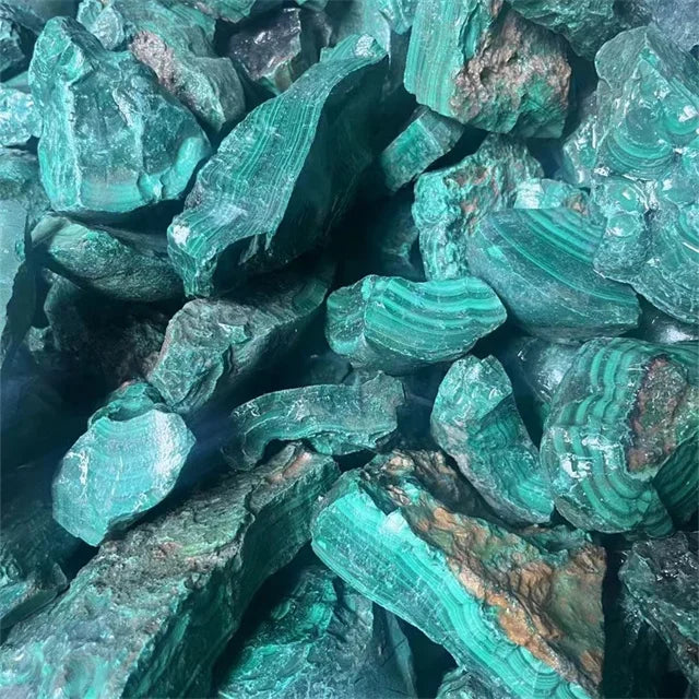 Factory Direct Sales rare Rough Gemstone Natural Precious Mineral Specimens Unheated Green Malachite Raw Stones for Decor